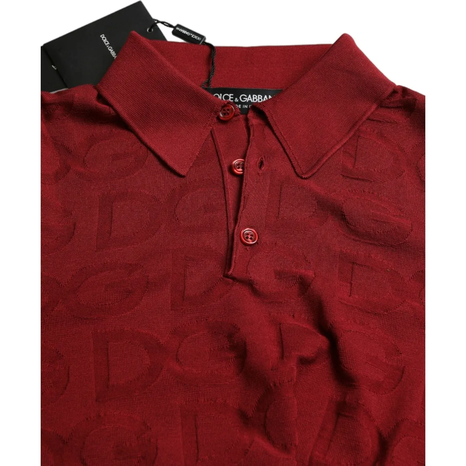 Dolce & Gabbana Elegant Silk Maroon Polo T-Shirt