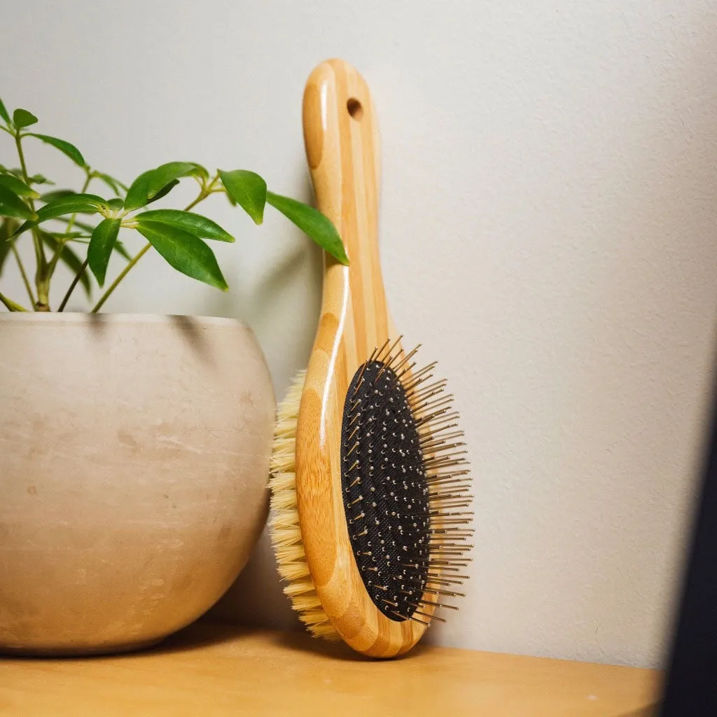 Double-sided Eco Bamboo Dog Brush