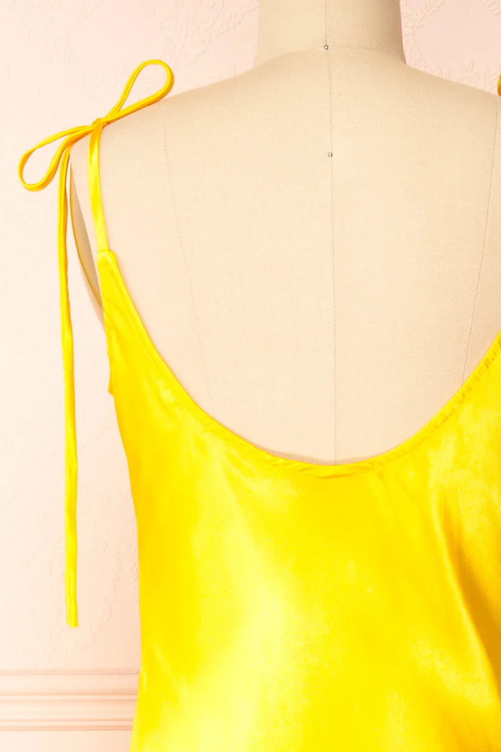 Elyse Yellow | Cowl Neck Midi Dress