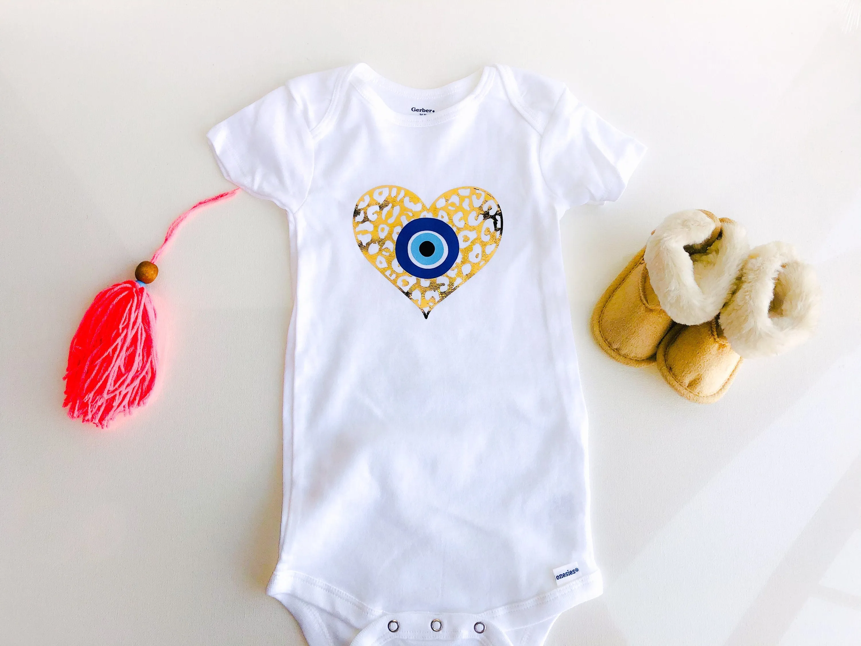 Evil Eye Design Baby Bodysuit Onesie Custom Made Cute Baby Onesie