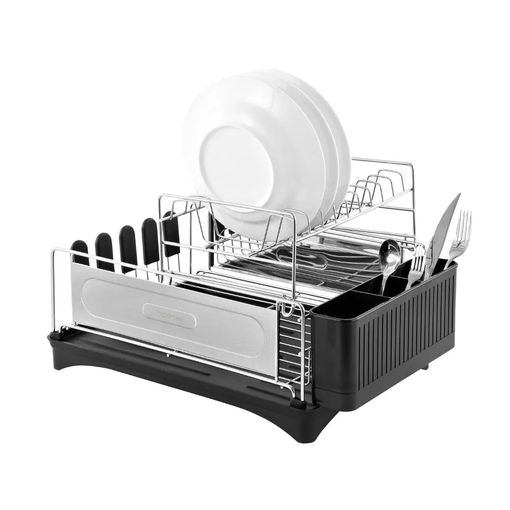 Falls 18.25" 2-Tier Fingerprint-Proof Stainless Steel Dish Drying Rack with Swivel Spout Tray