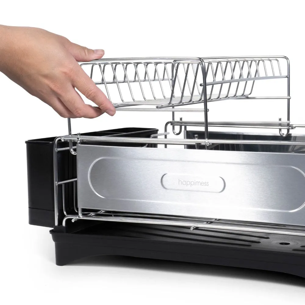 Falls 18.25" 2-Tier Fingerprint-Proof Stainless Steel Dish Drying Rack with Swivel Spout Tray