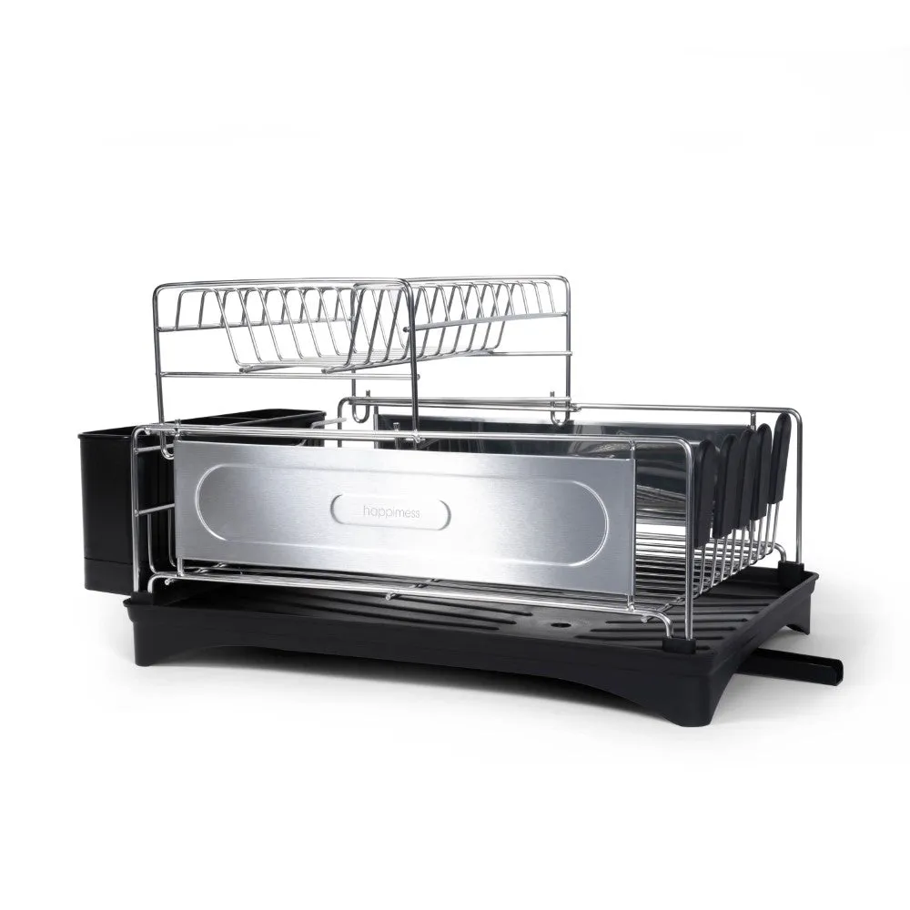 Falls 18.25" 2-Tier Fingerprint-Proof Stainless Steel Dish Drying Rack with Swivel Spout Tray