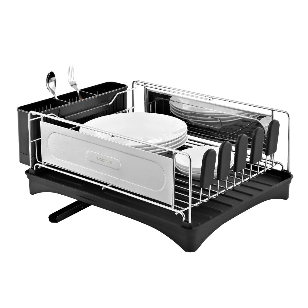 Falls 18.25" 2-Tier Fingerprint-Proof Stainless Steel Dish Drying Rack with Swivel Spout Tray