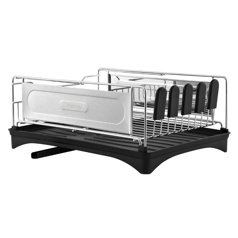 Falls 18.25" 2-Tier Fingerprint-Proof Stainless Steel Dish Drying Rack with Swivel Spout Tray