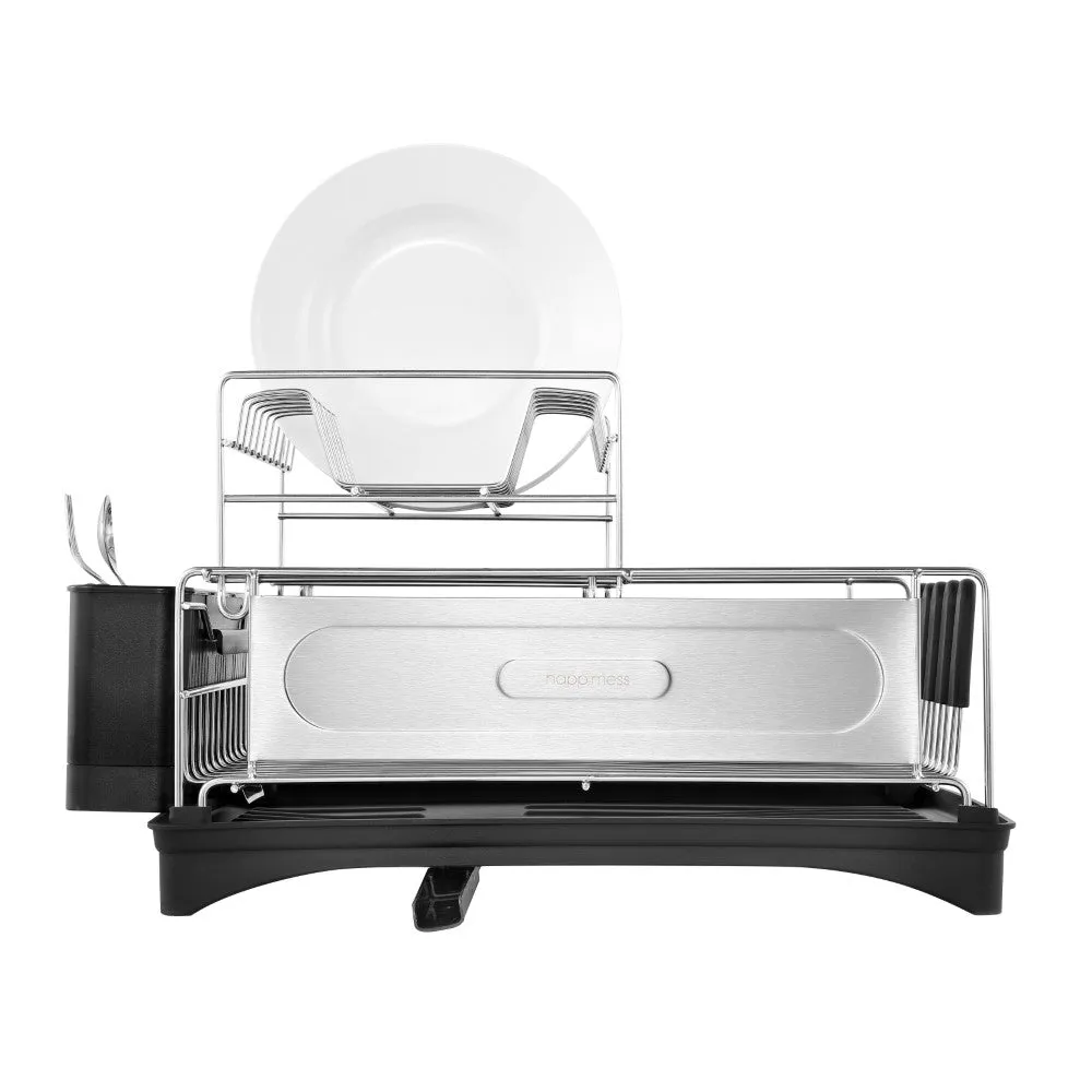 Falls 18.25" 2-Tier Fingerprint-Proof Stainless Steel Dish Drying Rack with Swivel Spout Tray