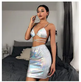 FashionSierra - Women 2 Piece Summer Backless Bodycon Crop Tops and Skirt Set Short Mini Dress Party Sexy Ladies Clubwear Set