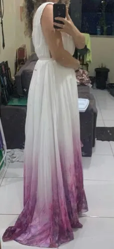 Floral Ombre Chiffon A Line Wedding Gown All Sizes