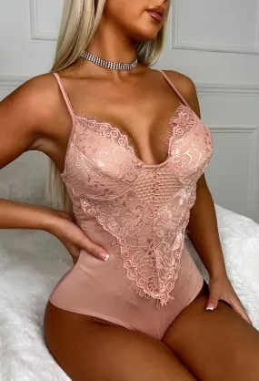 Forever Flawless Blush Pink Lace Bodysuit