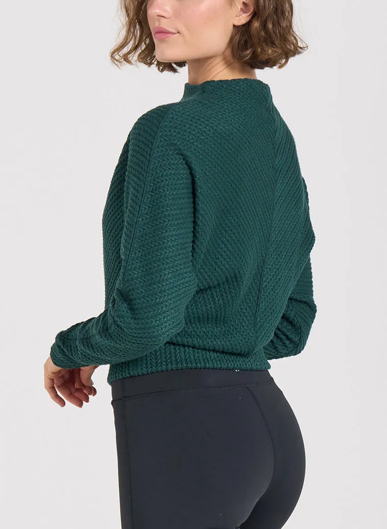 Funnel Neck Dolman Sweater Forest