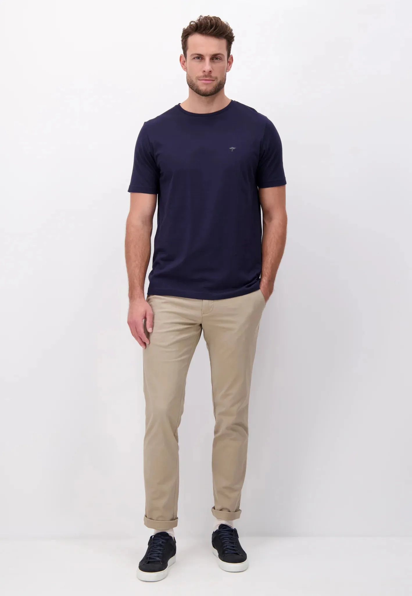 FYNCH HATTON T-Shirt - Men's Round Neck – Navy