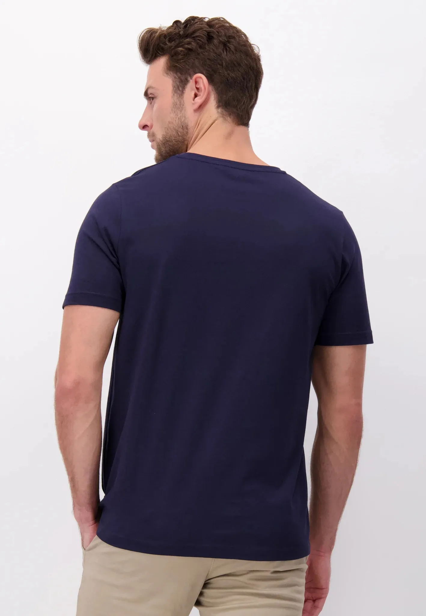 FYNCH HATTON T-Shirt - Men's Round Neck – Navy