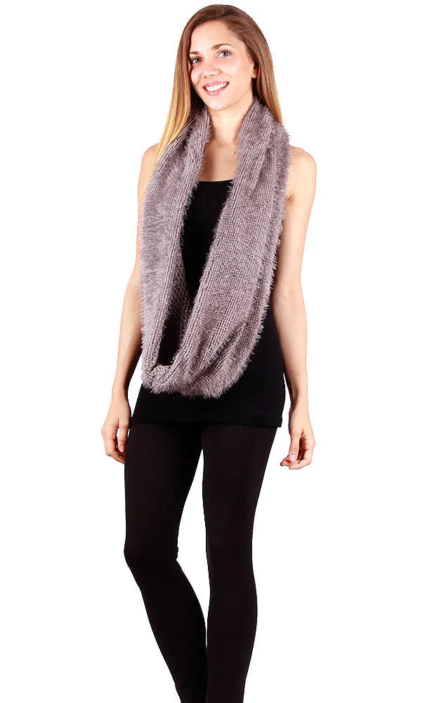 GAC265 Knit Faux Fur Infinity Scarf