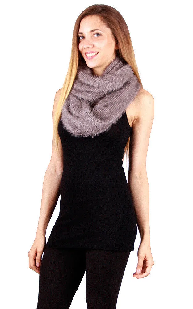 GAC265 Knit Faux Fur Infinity Scarf