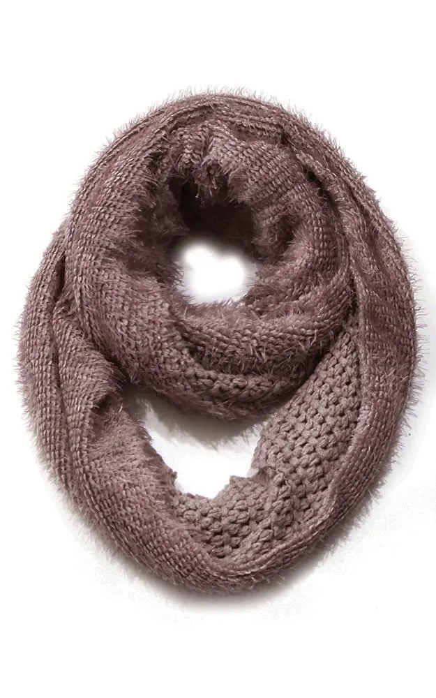 GAC265 Knit Faux Fur Infinity Scarf