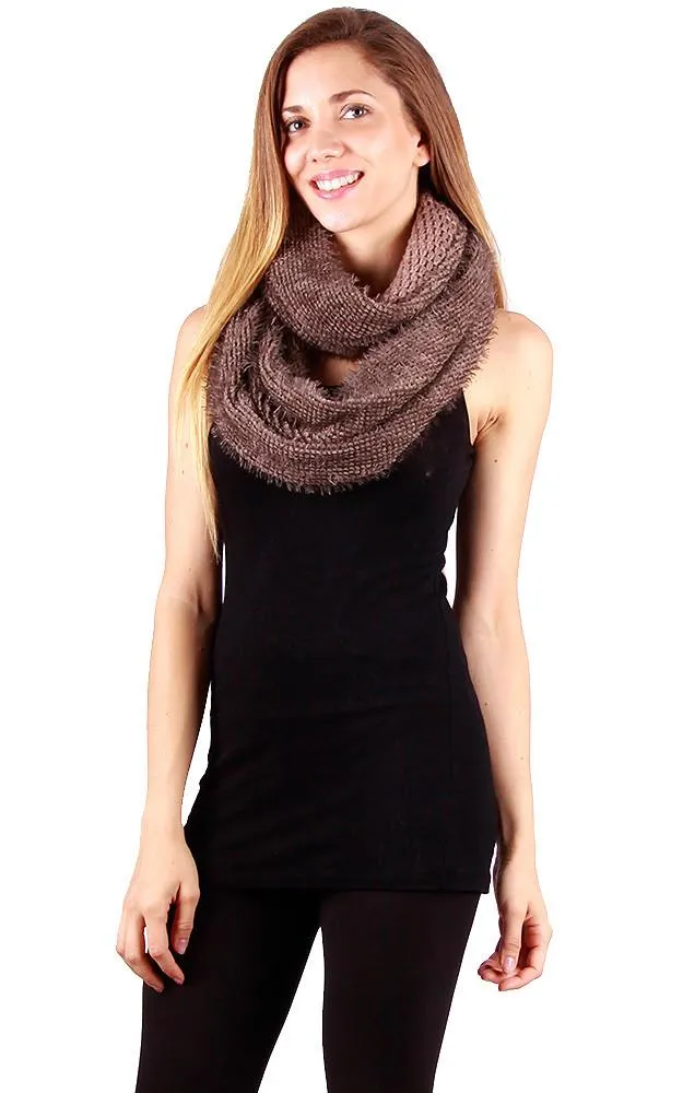 GAC265 Knit Faux Fur Infinity Scarf