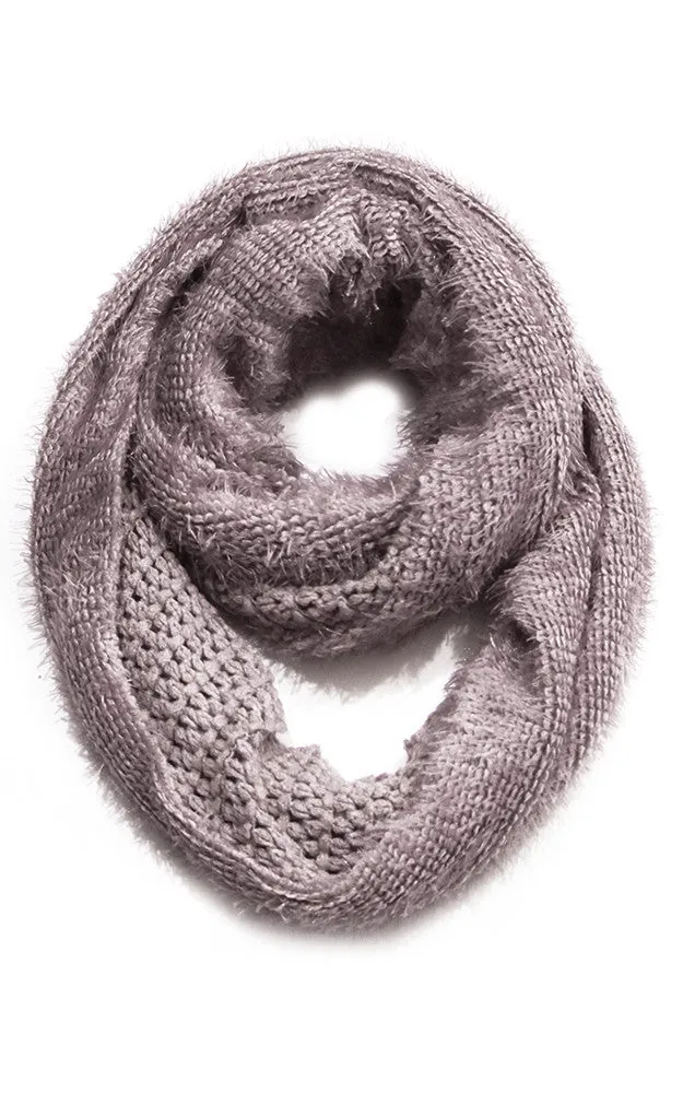 GAC265 Knit Faux Fur Infinity Scarf