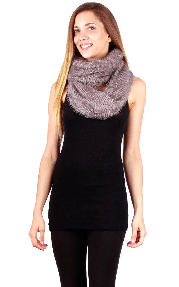 GAC265 Knit Faux Fur Infinity Scarf