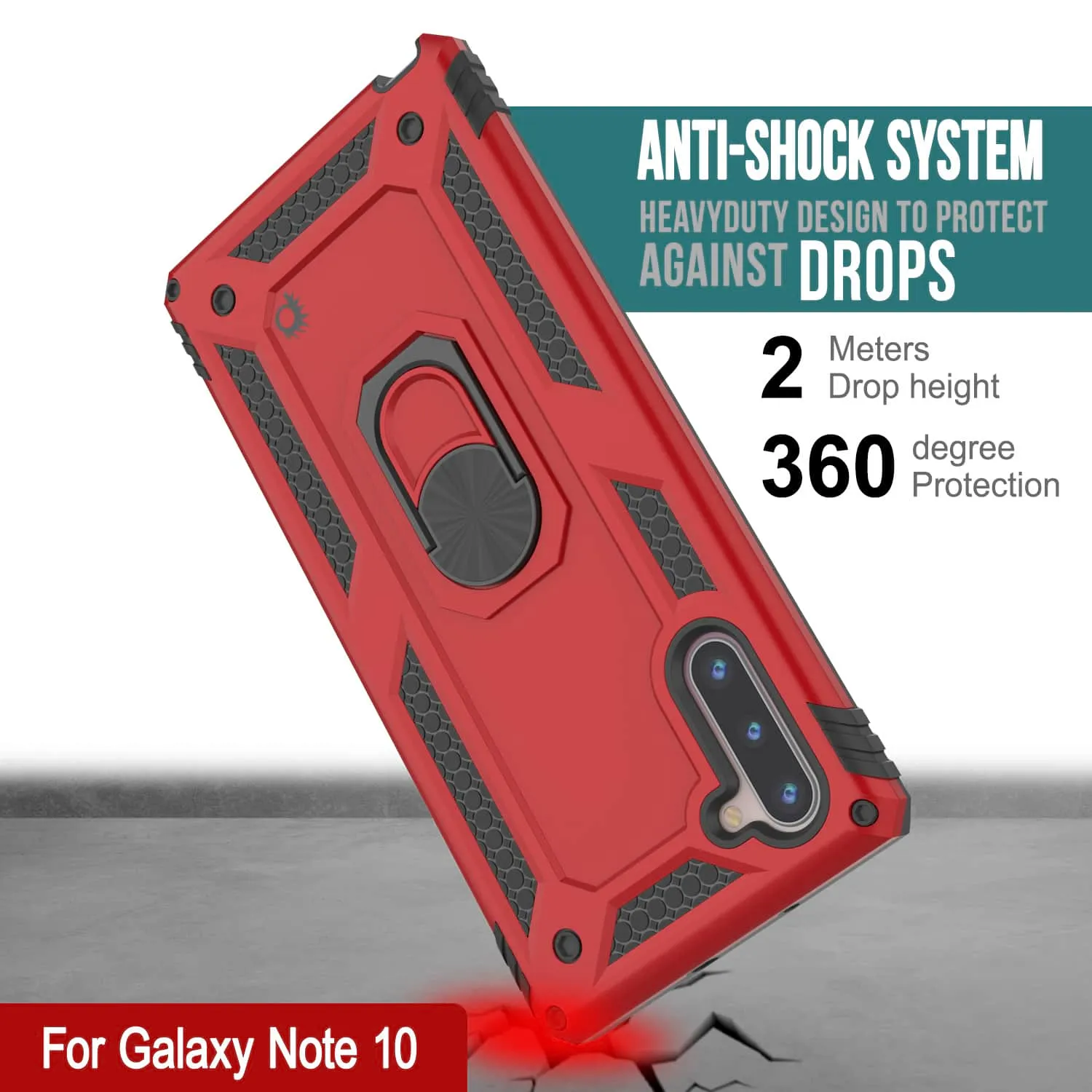 Galaxy Note 10 Punkcase Armor Military Case Red