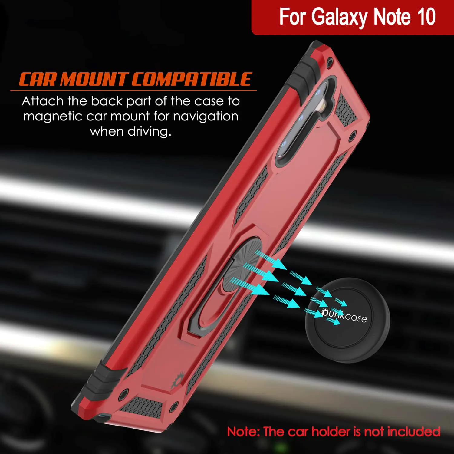 Galaxy Note 10 Punkcase Armor Military Case Red