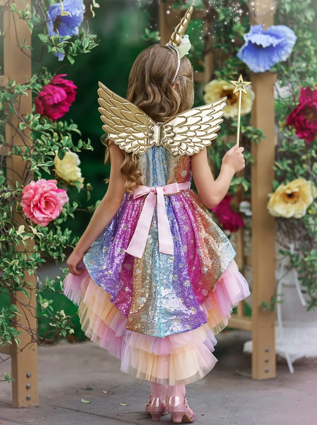 Girls Grace the Glitter Unicorn Hi-Lo Costume Dress