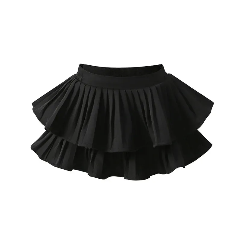 Girls' Summer  Layered Skirt Girls' Stylish Ruffled Skirt Girls' Sweet Skirt Cotton And Polyester Exquisite Workmanship Princess