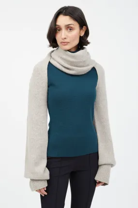 Grey Cashmere Sleeve Scarf