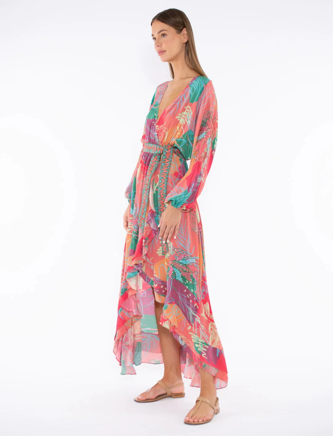 Gulmira Dress - Pink Abstract Jungle