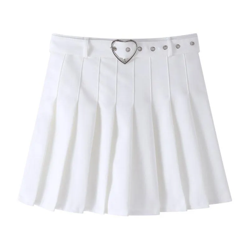 Heart Belt Pleated Skirt SD00978