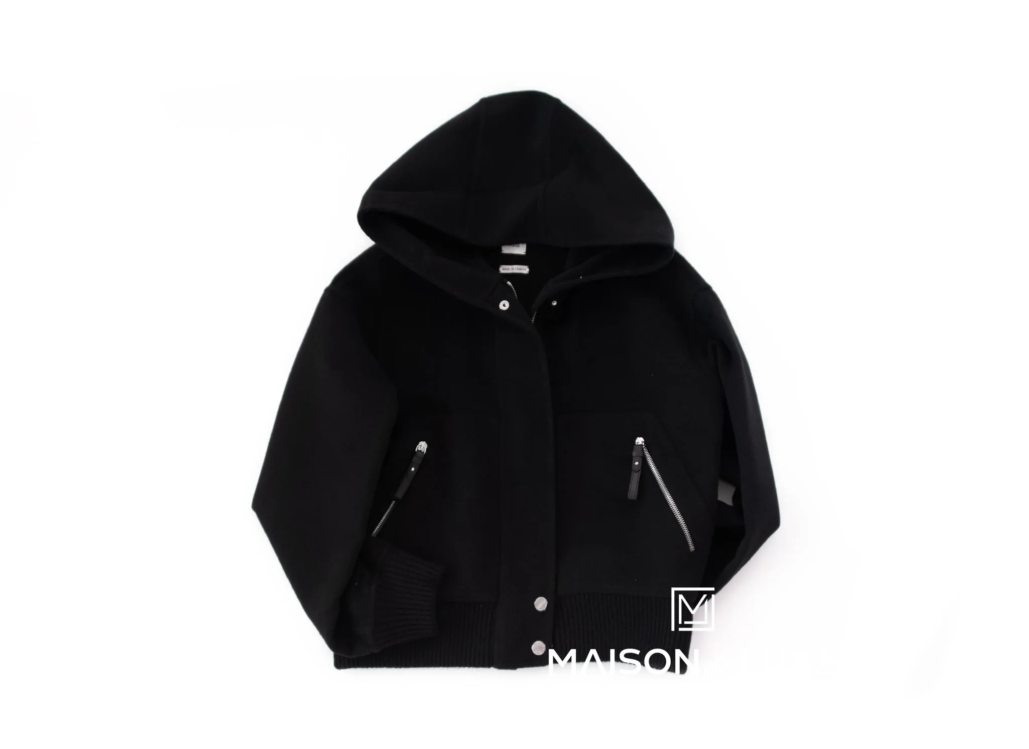 Hermes Black Cashmere Hooded Jacket 34