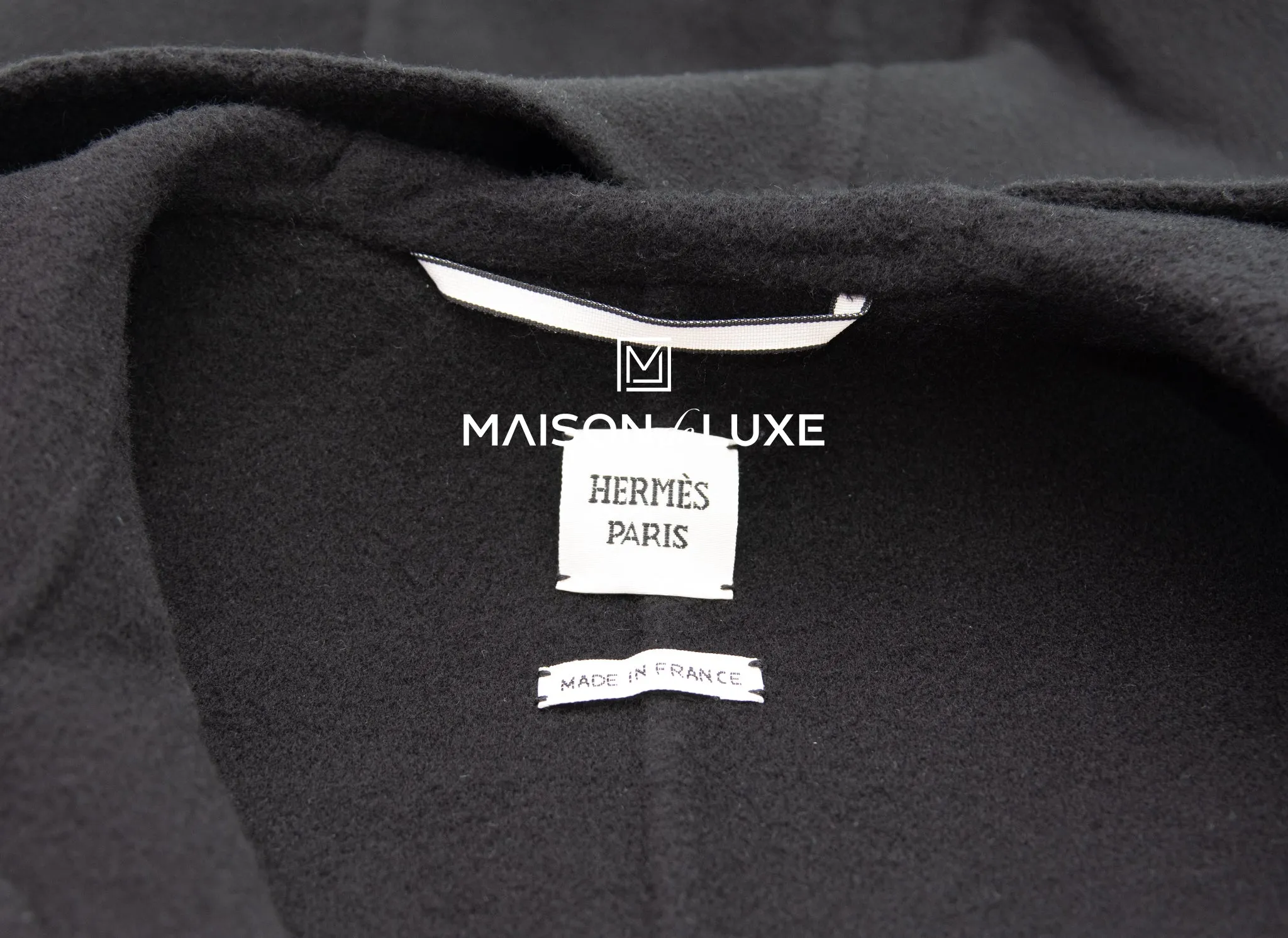 Hermes Black Cashmere Hooded Jacket 34