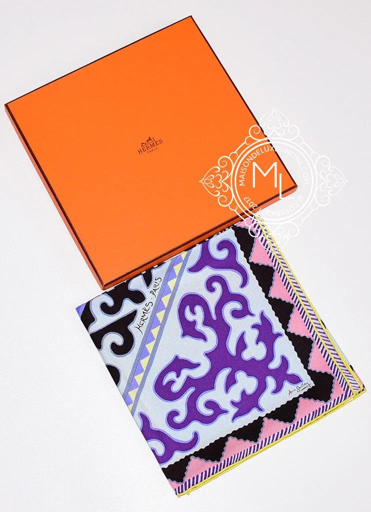 Hermes Purple Twill Silk 90 cm Appaloosa des Steppes Scarf