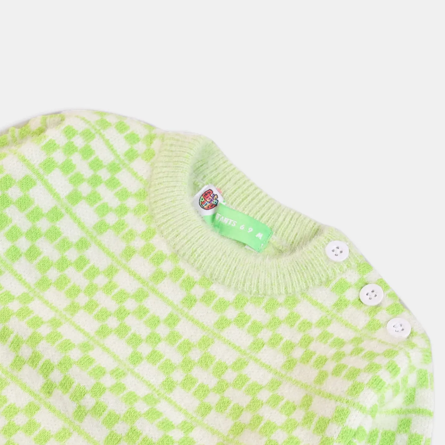 Infant Boys Sweater Green and White