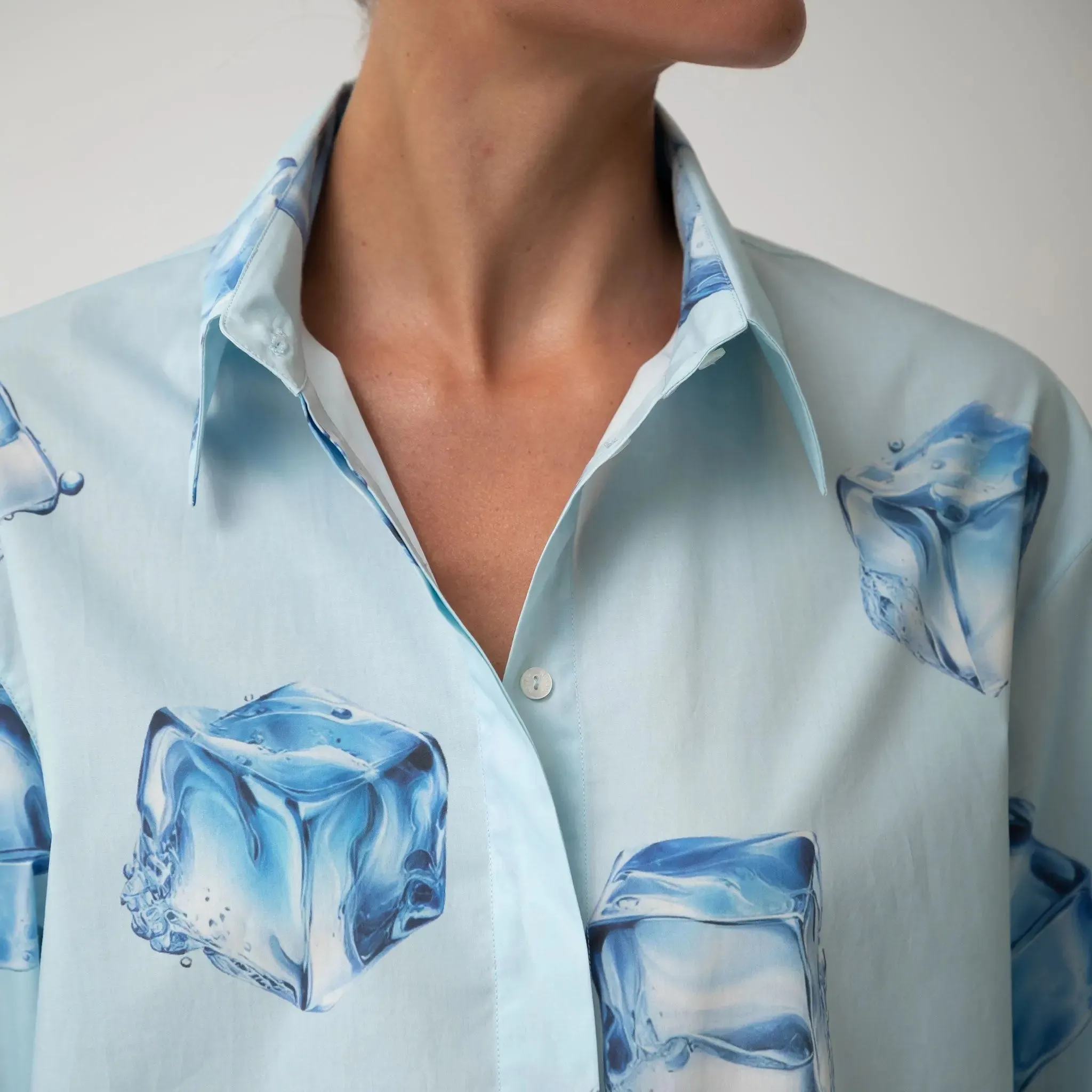 InStyle Cotton Poplin Shirt Ice Cubes