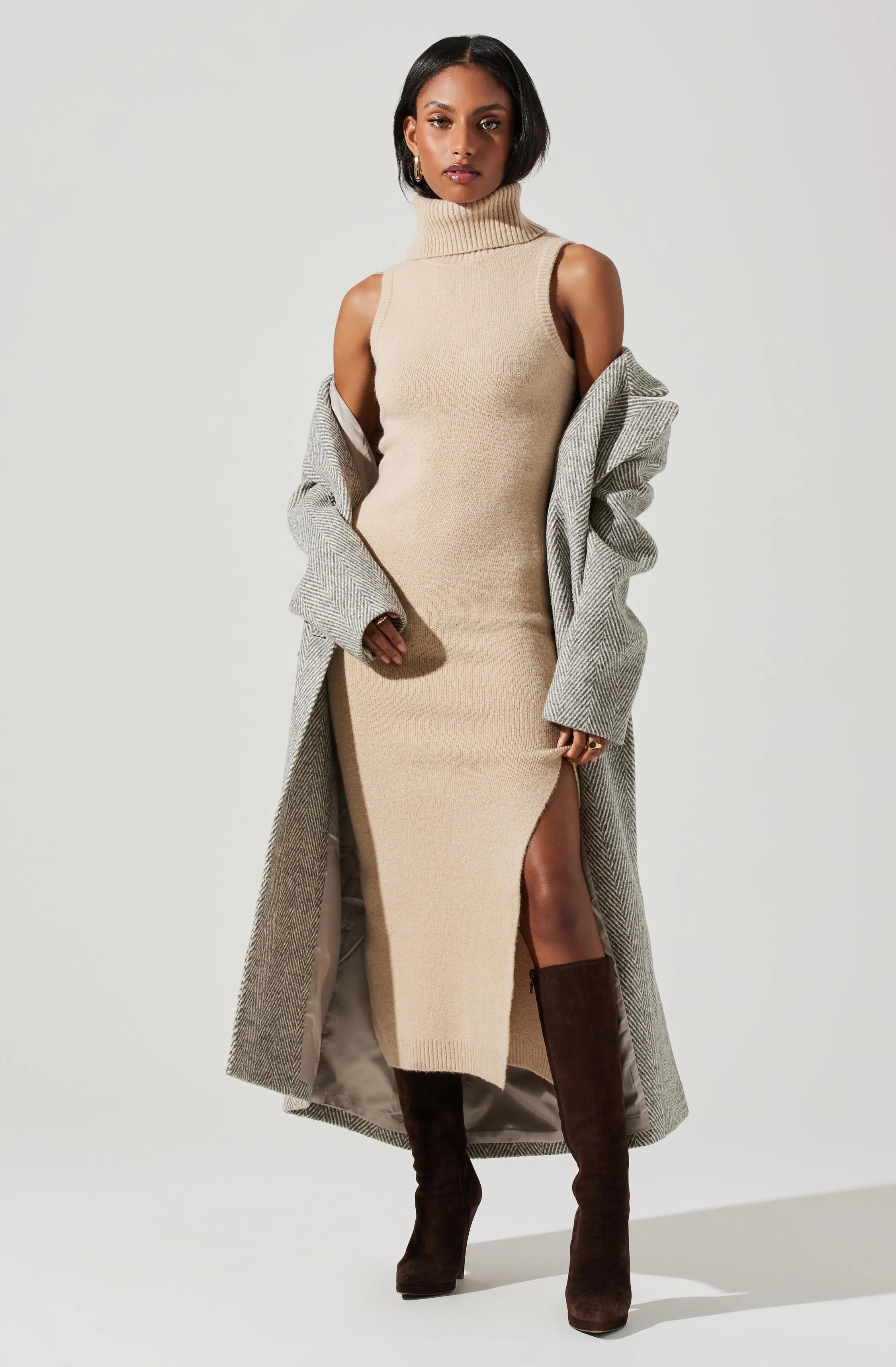 Irina Turtleneck Midi Sweater Dress