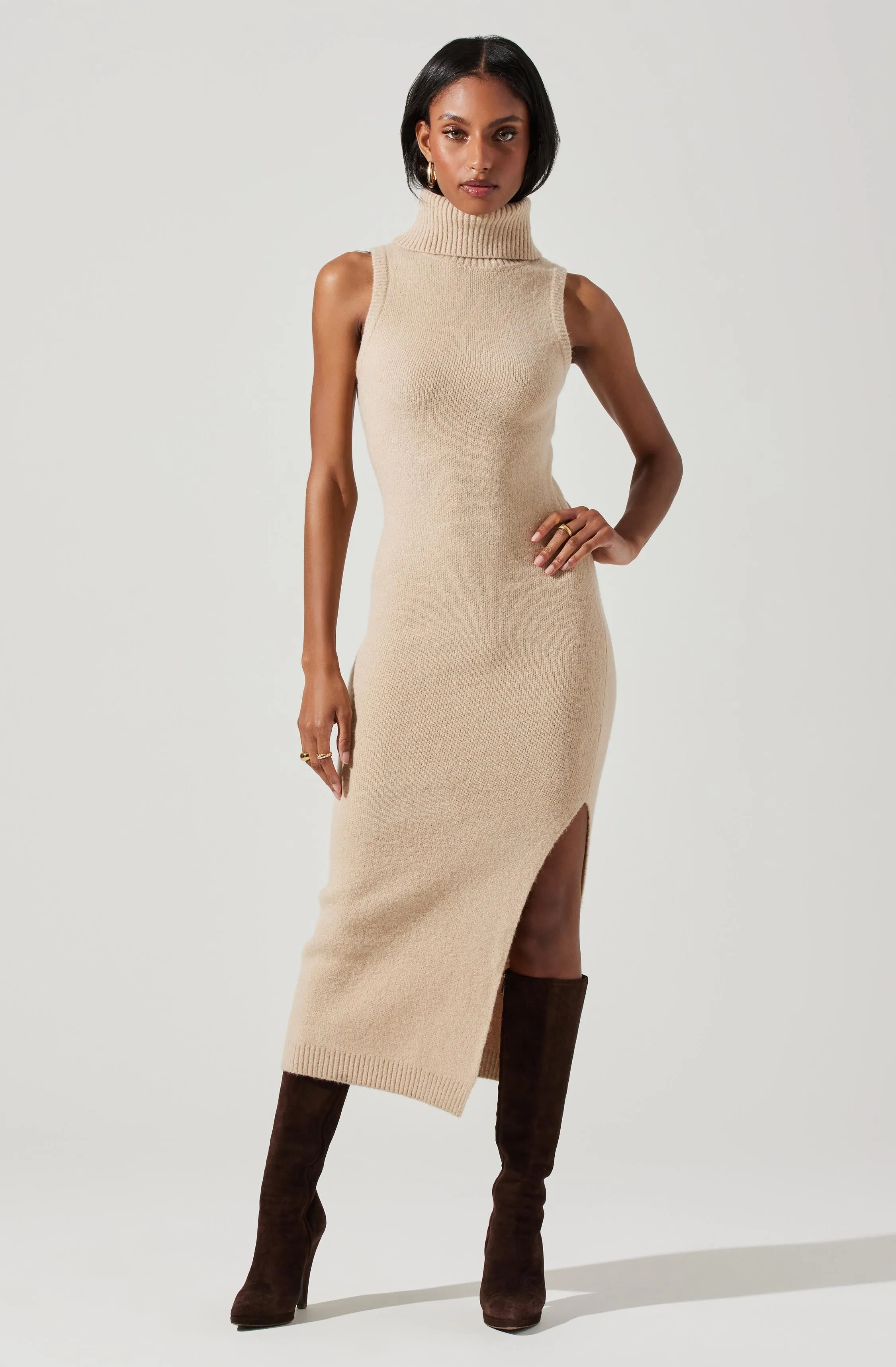 Irina Turtleneck Midi Sweater Dress