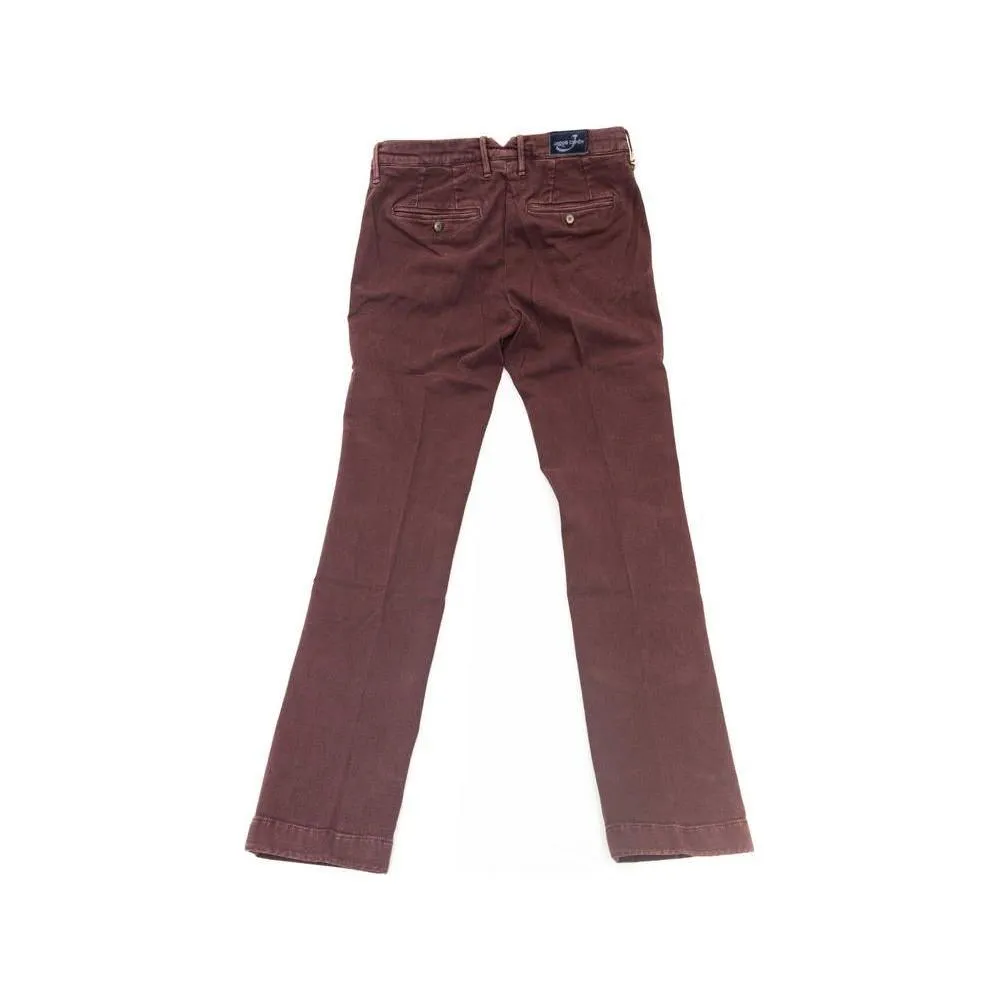 Jacob Cohen Burgundy Cotton Men Chino