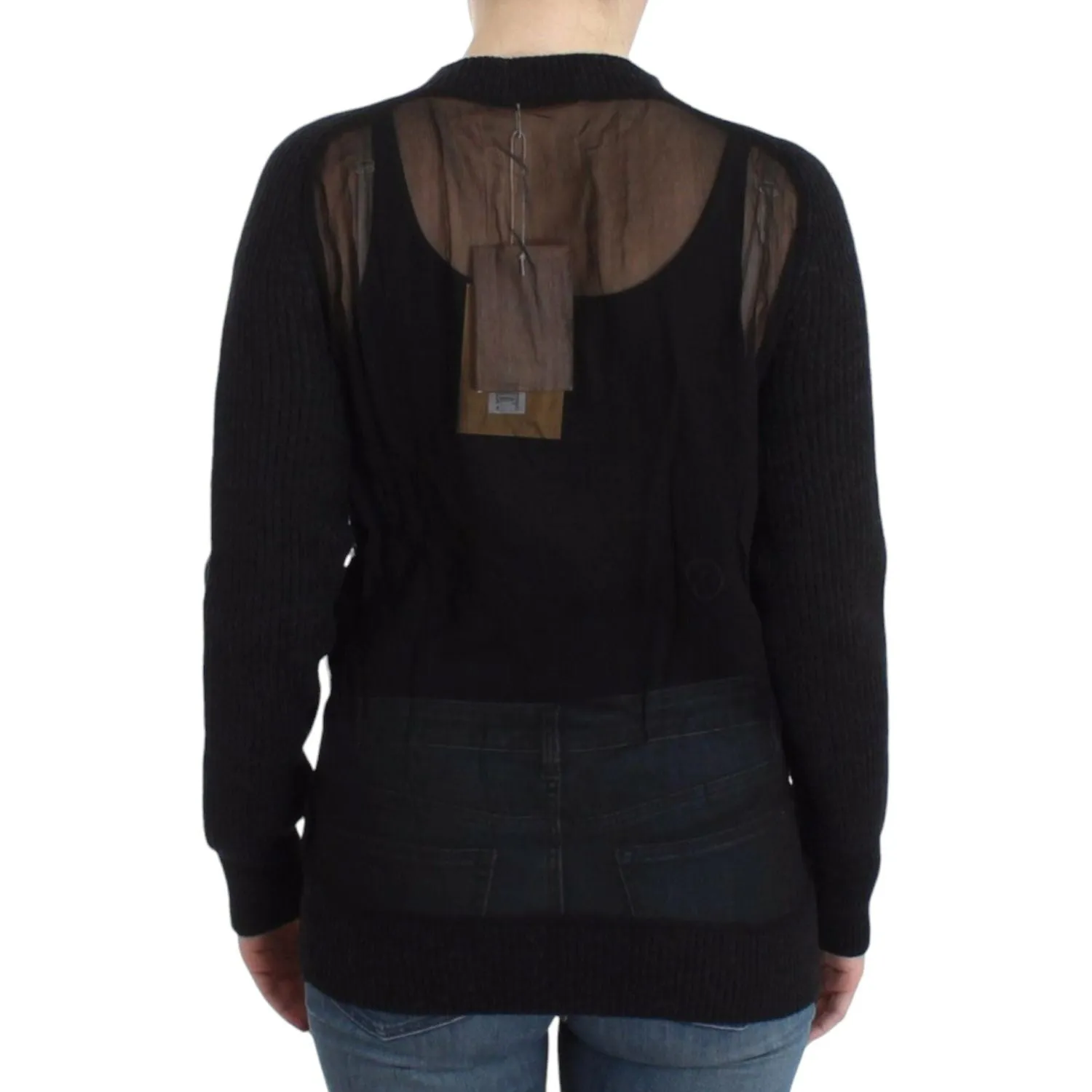 John Galliano Chic Transparent Back Woolen Cardigan