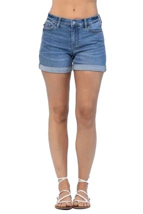 Judy Blue Medium Mid Rise Cuffed Shorts