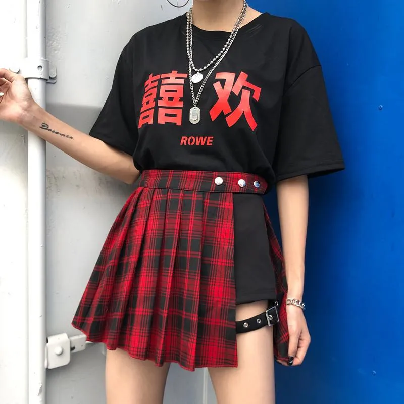 K-Pop Pleated Plaid Open Skirt Shorts SD00783