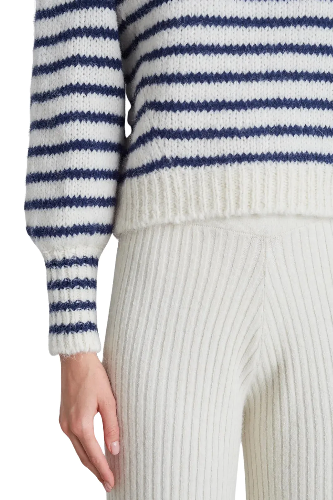 Kate Stripe Sweater, Ivory/Navy