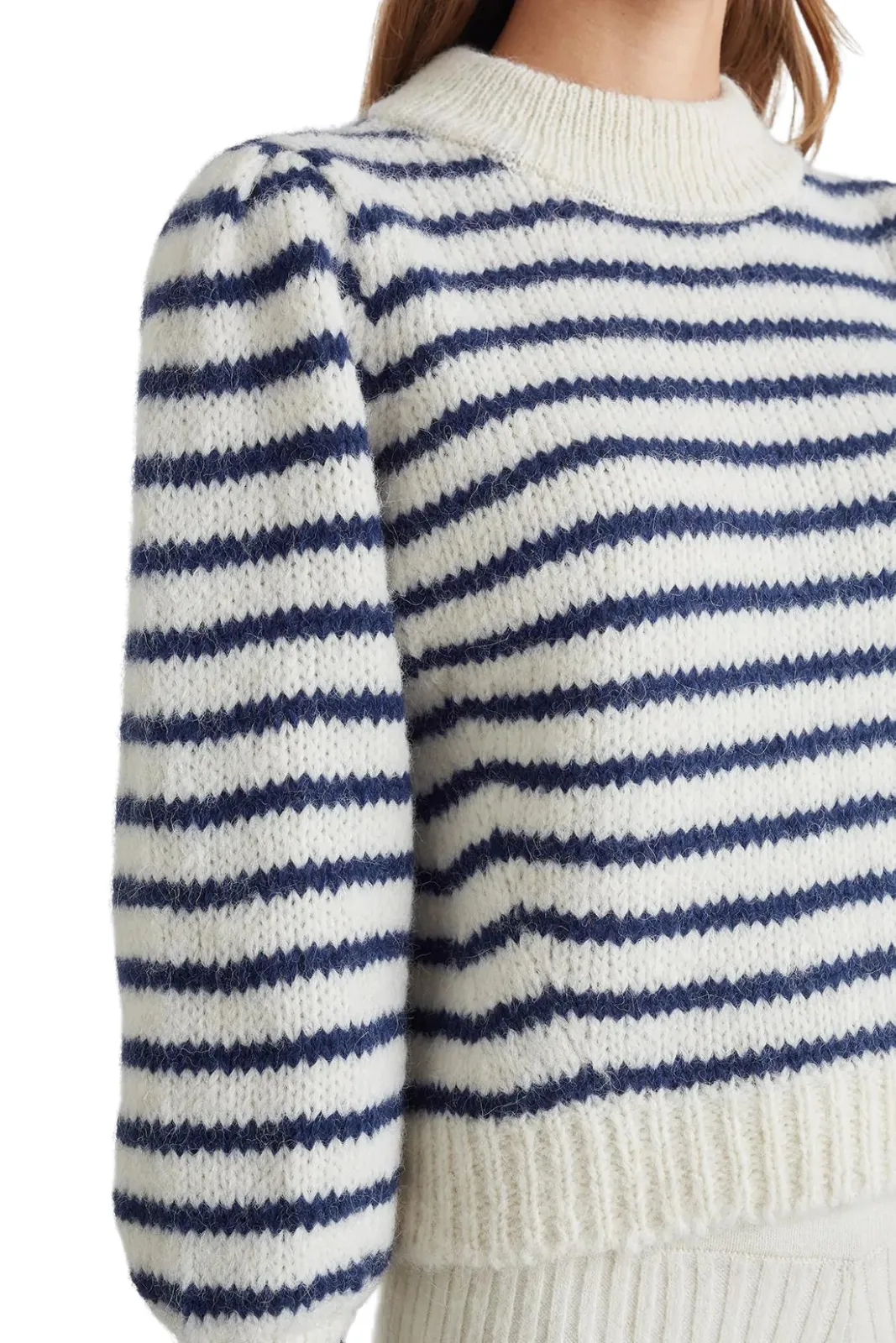 Kate Stripe Sweater, Ivory/Navy