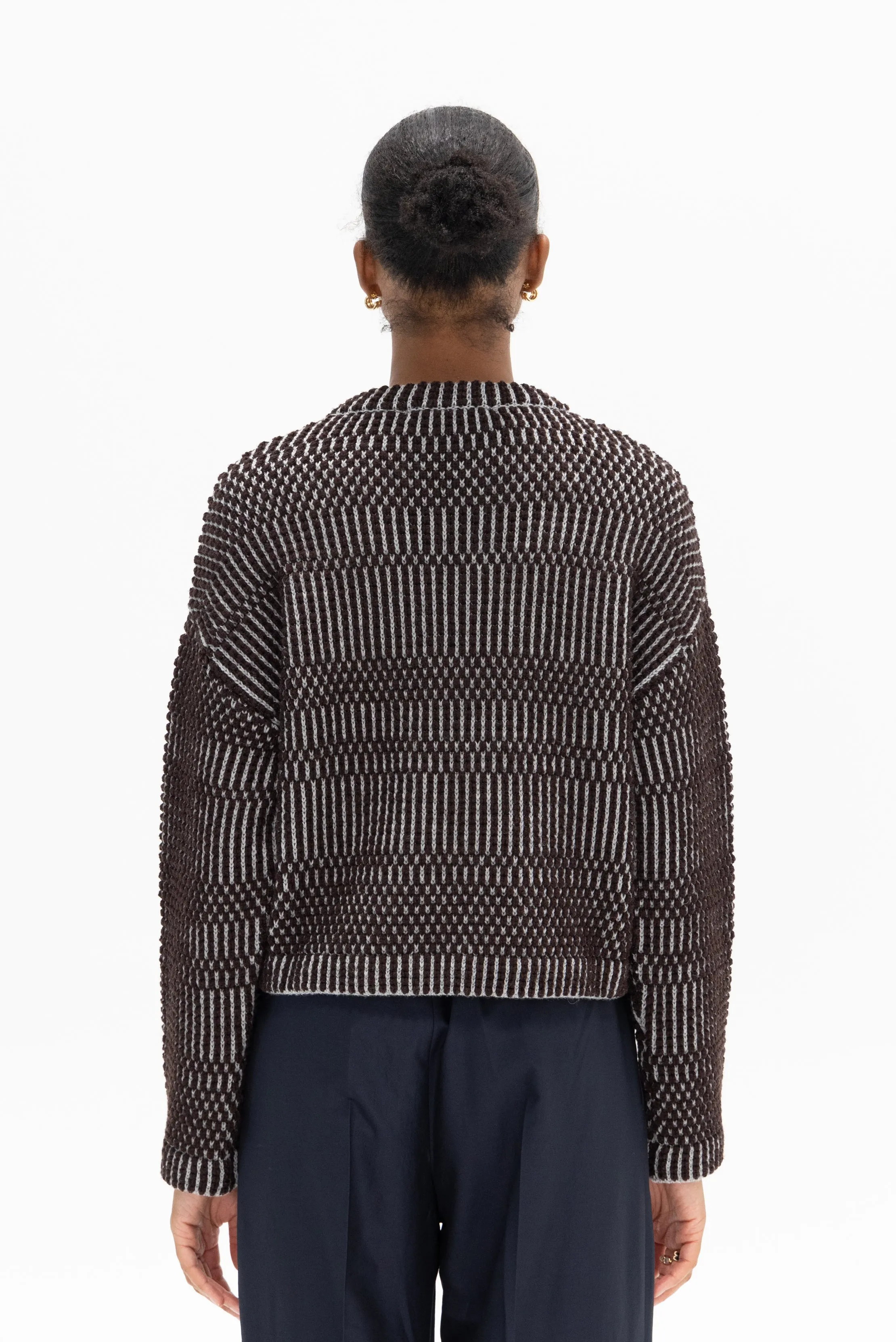 Kouruma Sweater, Grey Brown Bubbles