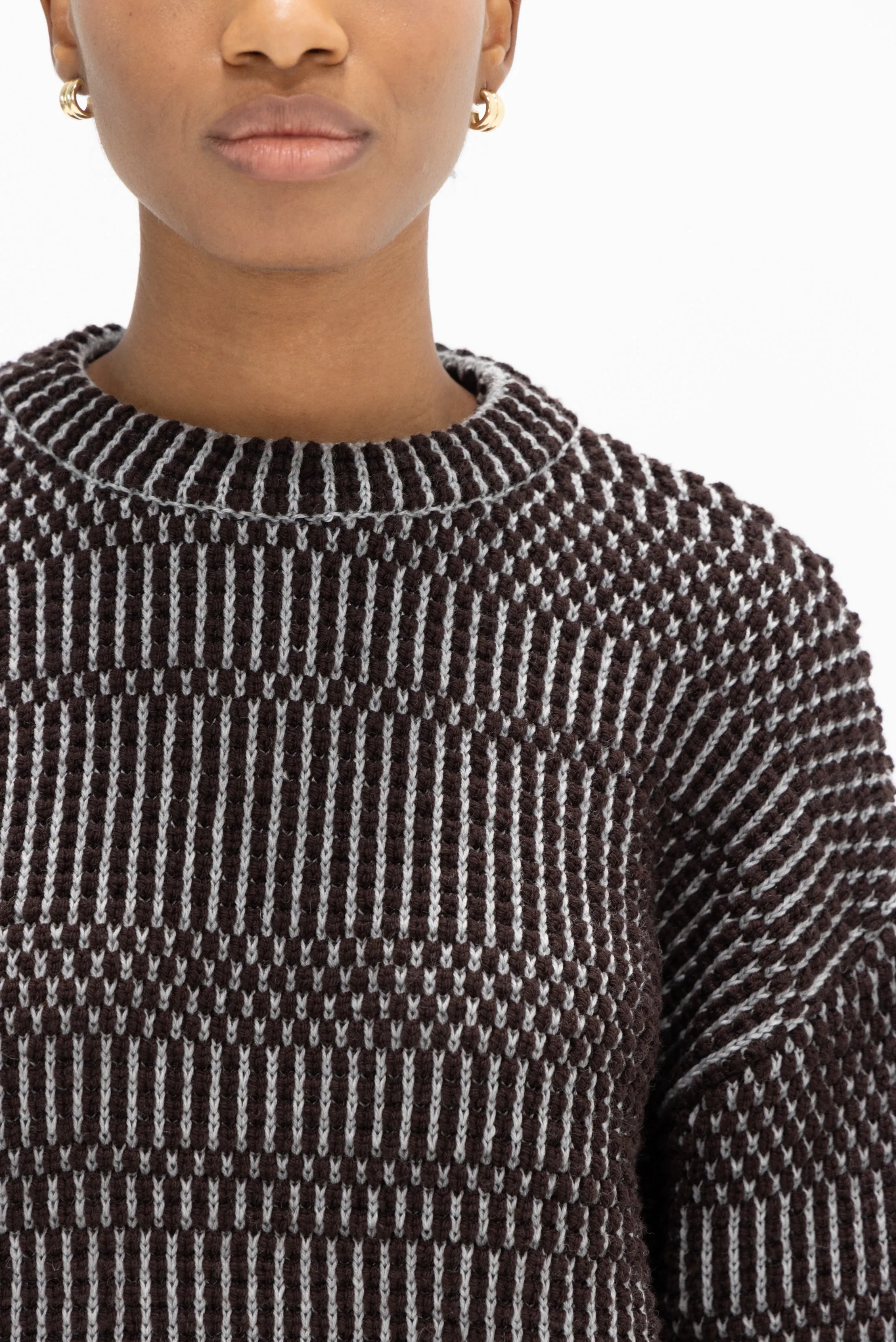 Kouruma Sweater, Grey Brown Bubbles