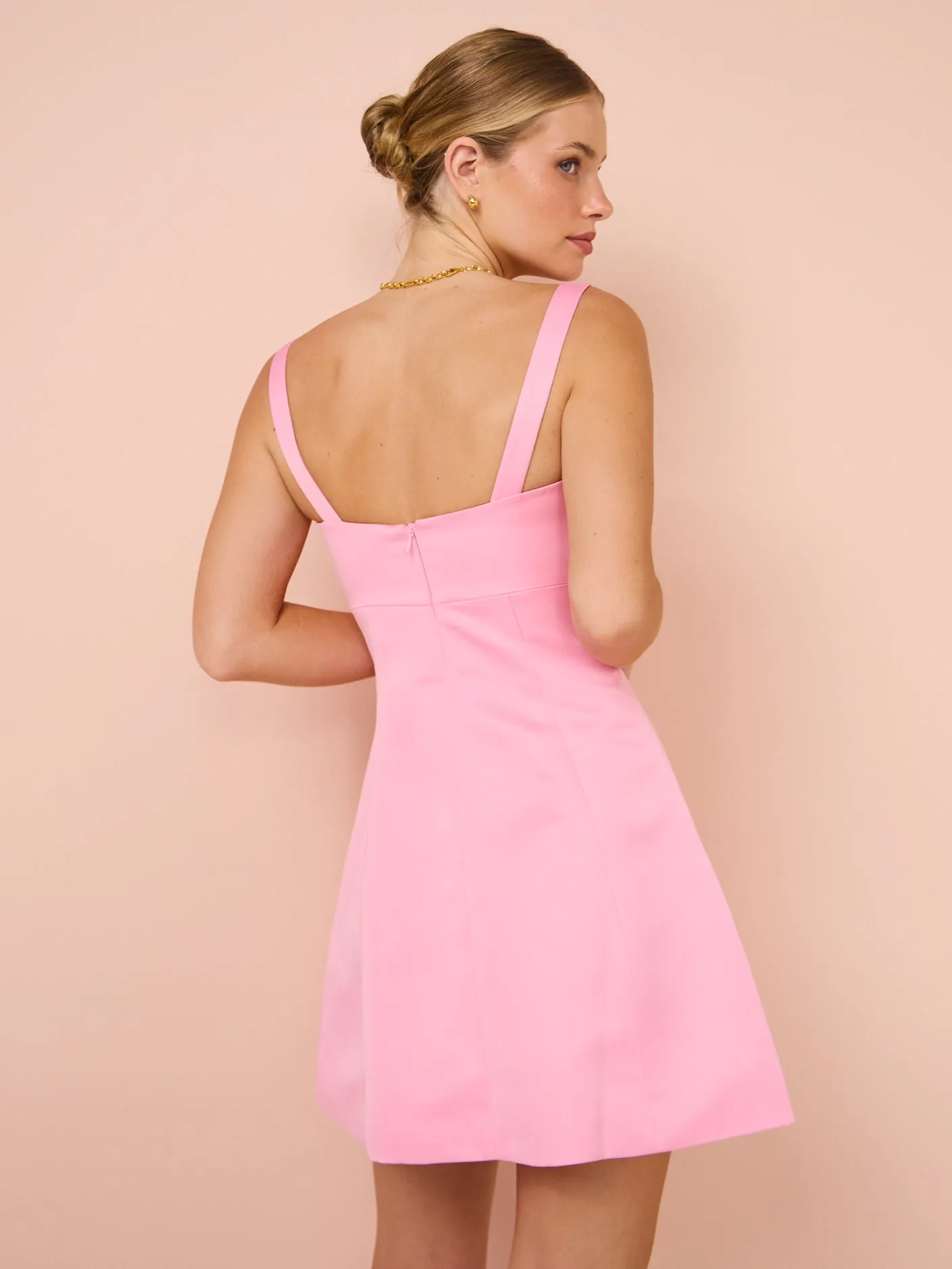 Leo Lin Jacinta Mini Dress in Bubblegum