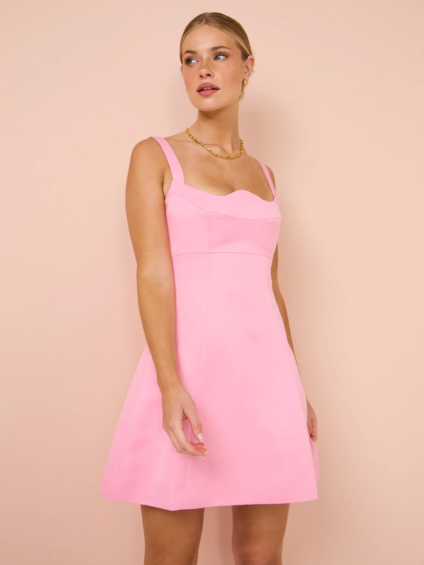 Leo Lin Jacinta Mini Dress in Bubblegum