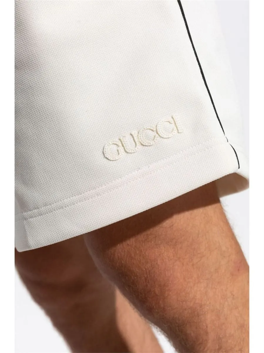 LOGO-EMBROIDERY PIQUÉ SHORTS