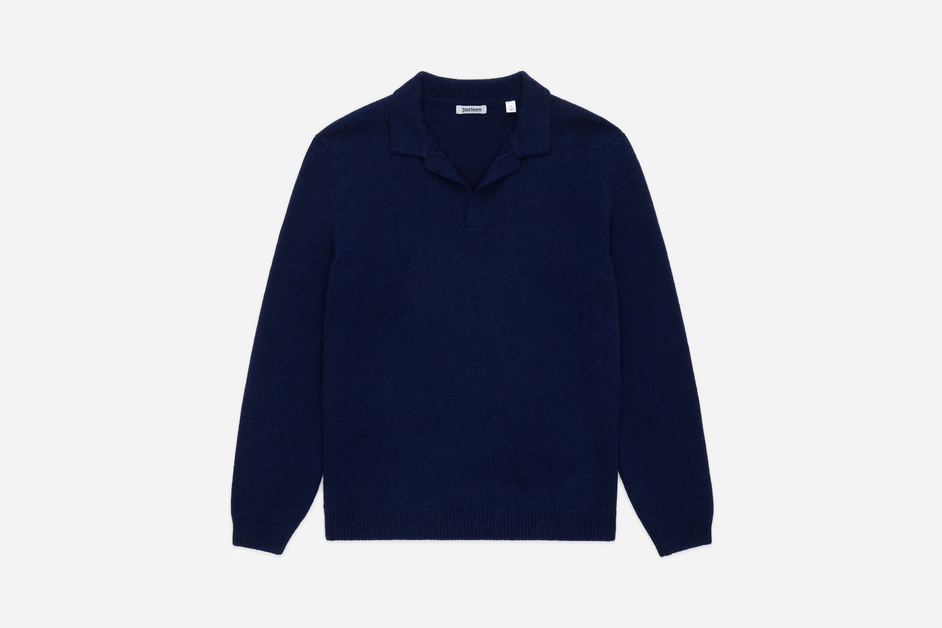 Long Sleeve Knit Polo ~ Midnight Alpaca