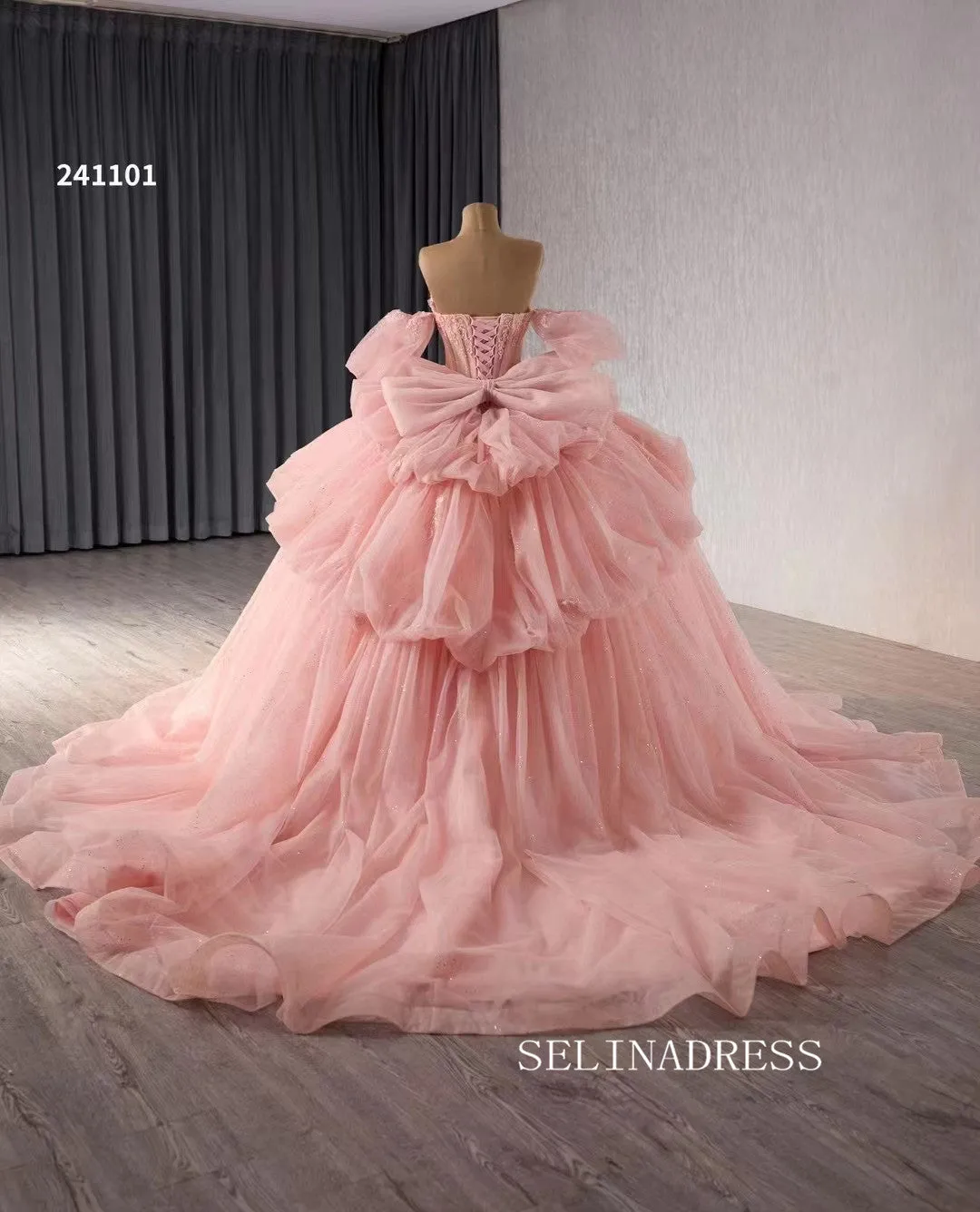 Luxury Flesh Pink Sweetheart Ball Gowns Long Formal Dresses Lace Evening Dress 241101