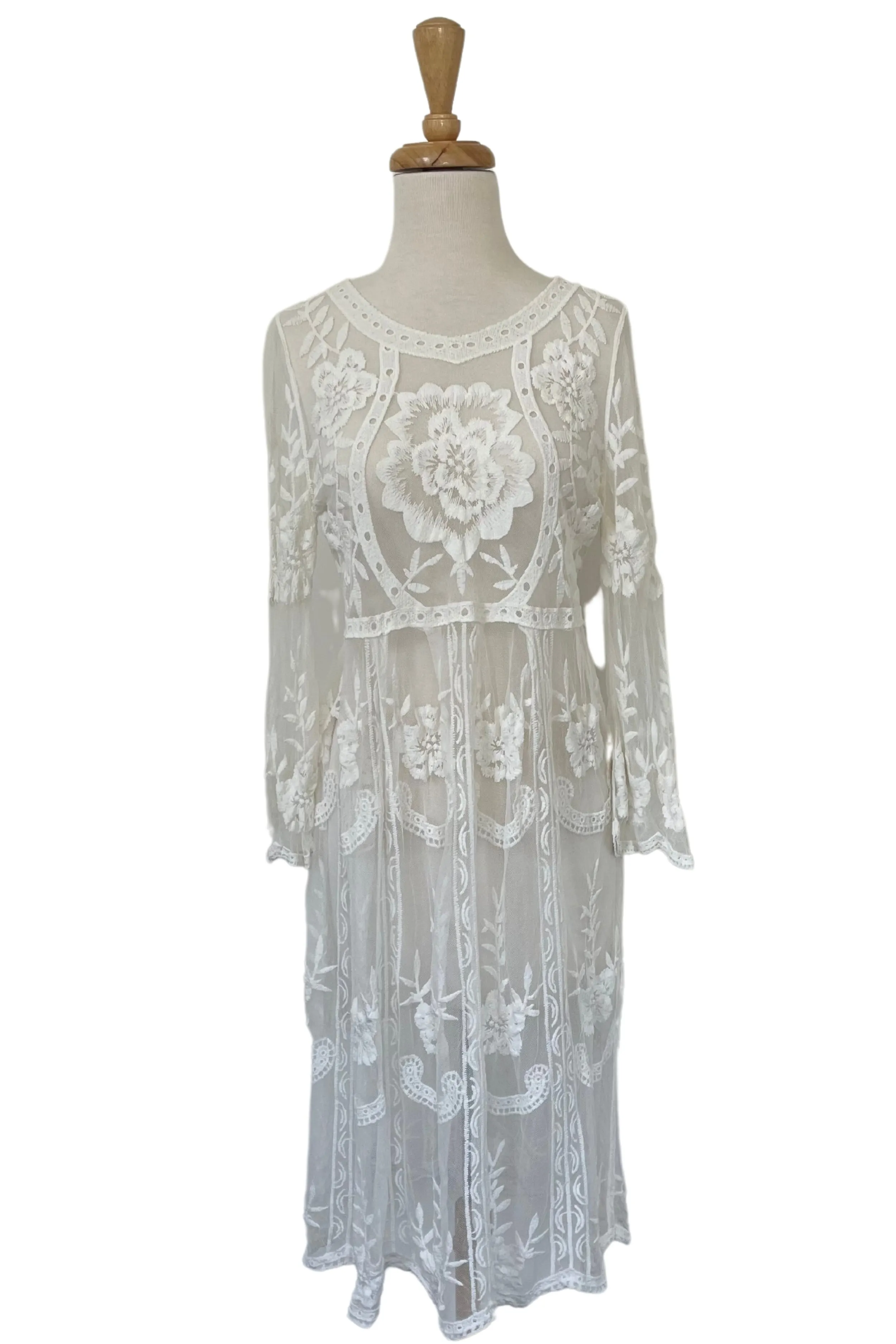 Madeleine Ivory Lace Midi Dress